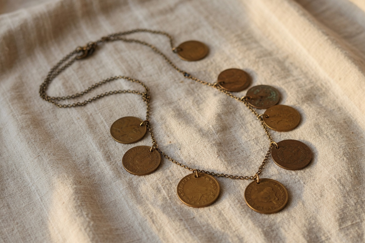 Brass Coin Necklace